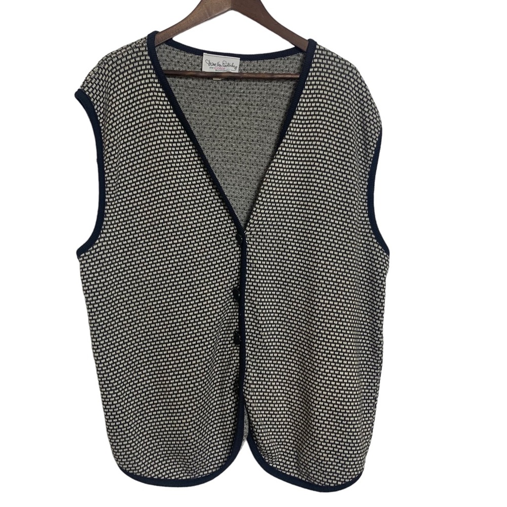 Vintage Diane Von Furstenberg the color authority Knit Button Up Vest Sz 1X